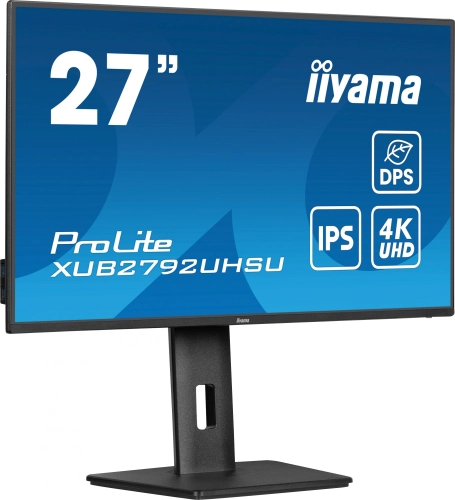 Монитор Iiyama 27 XUB2792UHSU-B6 16:9 3840x2160(UHD 4K) IPS, 60 Hz, 350 cd/ m2, H178°/ V178°, 1300:1, 80M:1, 16.7M, 4ms, HDMI, DP, USB-Hub, Height adj, Pivot, Tilt, Swivel, Speakers, 3Y, Black (XUB2792UHSU-B6) фото 3