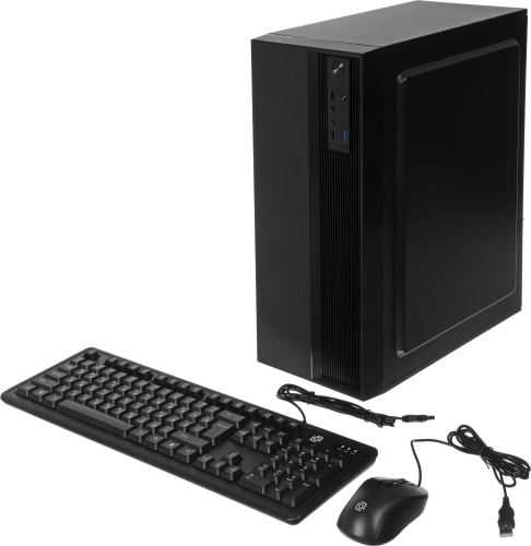 Компьютер Amur Нарвал A5A12 MT Ryzen 5 3400G (3.7) 8Gb SSD256Gb Vega 11 FreeDOS GbitEth 400W мышь клавиатура черный (RUS) (2139459)