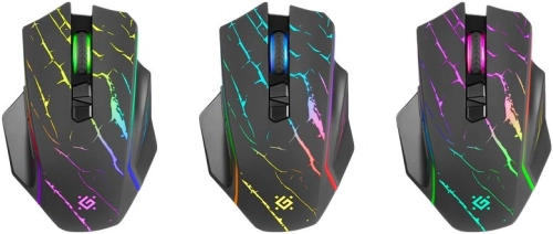 DEFENDER URAN черная Беспроводная игровая мышь (USB, 2.4 ГГц, LED подсветка, 8 кн., 400 мАч, 3200dpi, GM-503) (52503) фото 3