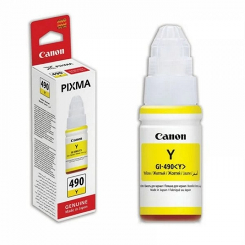 Картридж струйный Canon GI-490Y, желтый, 70 мл., для Pixma G1400/ 2400/ 3400 (0666C001)