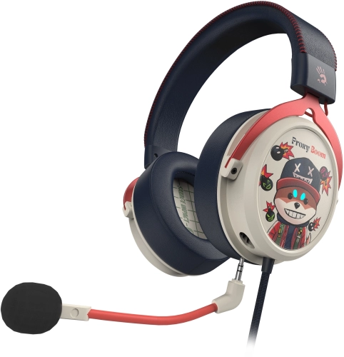 Наушники с микрофоном A4Tech Bloody M595 Proxy Boom бежевый/черный 2.3м мониторные USB оголовье (M595) (M595#MLN) фото 3