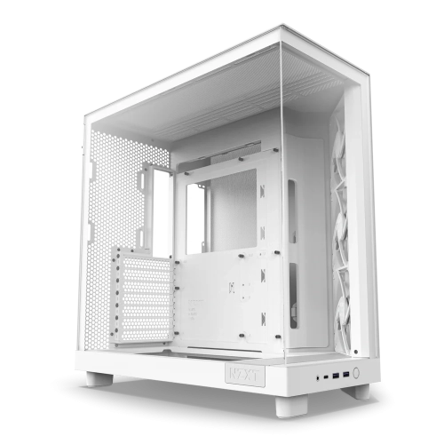 Корпус без блока питания/ Case NZXT H6 Flow, Midi-Tower, TG, 3x120mm, 2xUSB-A 3.2 + 1xUSB-C 3.2, ATX, mATX, mITX White (CC-H61FW-01) фото 2
