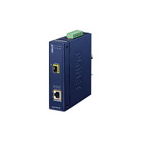 медиа конвертер/ PLANET IGUP-805AT Industrial 1-Port 100/1000X SFP to 1-Port 10/100/1000T 802.3bt PoE++ Media Converter (802.3bt Type-4, PoH, Legacy, Force mode support, -40 to 75 C, dual 12V~56V DC p