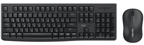 Комплект беспроводной Dareu MK188G Black, черный, клавиатура LK185G, мембранная, 104кл, EN/ RU + мышь LM106G, DPI 1200, ресивер 2,4GHz (MK188G BLACK)