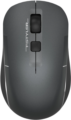 Мышь A4Tech Fstyler FB26CS Air2 серый/ черный оптическая (2000dpi) silent беспроводная BT/ Radio USB для ноутбука (4but) (FB26CS AIR2 SMOKY GREY)