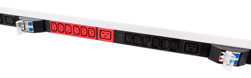 Верт блок розеток Rem-3x32, 3 фазы 32A, 6 авт, инд, 36 C13, 1420 мм, вх IEC 309, шнур 3 м (R-3X32-36C13-A-I-1420-3-3PN)