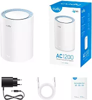 Wi-Fi Mesh-система/ AC1200 Wi-Fi Mesh Solution 1-Pack, Chipset MediaTek, Dual-Band, 867Mbps at 5GHz + 300Mbps at 2.4GHz, 802.11ac/a/b/g/n, 2 Fast Ethernet Ports, 2 internal antennas, MU-MIMO, DDNS, Zerotier/Wireguard/OpenVPN/IPSe (M1200(1-PACK))