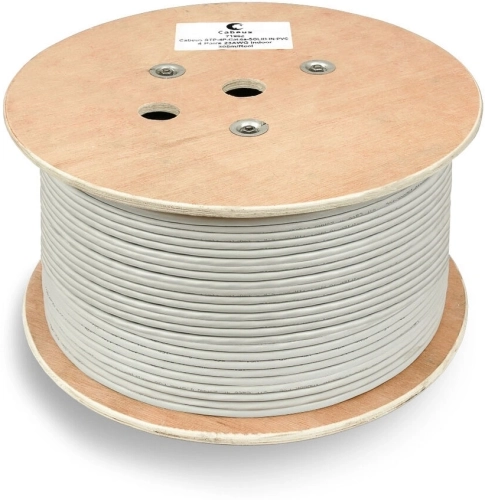 Кабель информационный Cabeus FTP-4P-CAT.6-SOLID-GY кат.6 U/FTP 4 пары PVC внутренний 305м серый