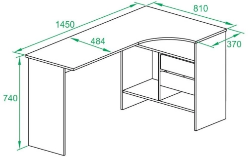 Стол для компьютера Сокол СПм-25 Л столешница ЛДСП белый 145x74x81см (00-00010611) фото 3