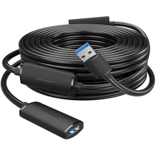 Активный кабель-удлинитель Vention USB 3.0 AM/AF с усилителем - 10м Черный (CBMBL)