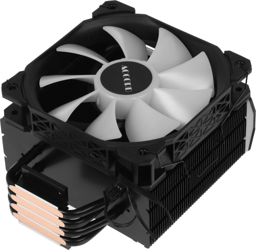Устройство охлаждения(кулер) Accord ACC-4PS12 ARGB Soc-AM5/AM4/1200/1700/1851 черный 4-pin 37dB Al+Cu 180W 610gr brown box фото 5