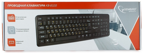 Клавиатура Gembird KB-8320U-BL, черный, USB, 104 клавиши (KB-8320U-BL) фото 3