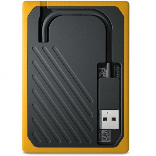 Внешний твердотельный накопитель WD My Passport Go SSD 500GB Black w/ Amber trim (WDBMCG5000AYT-WESN) фото 3