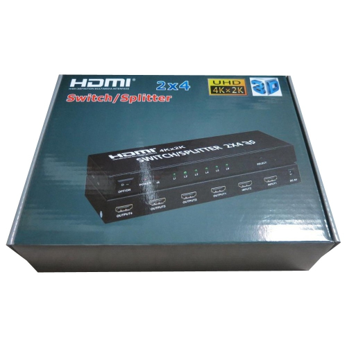 ORIENT HSP0204HN-2.0, HDMI матричный переключатель/ разветвитель 2->4 с аудиовыходами, UHD 4K/ 60Гц (3840x2160), HDR, HDMI 2.0, HDCP 2.2, пульт ДУ, внешний БП 5В/ 2A, метал.корпус (33266) фото 3