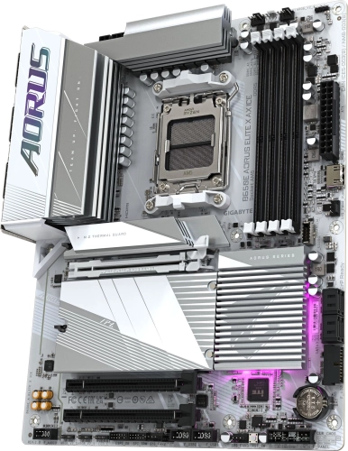Материнская плата Gigabyte B650E A ELITE X ICE Socket AM5 AMD B650 4xDDR5 ATX AC`97 8ch(7.1) 2.5Gg RAID+HDMI (B650E AORUS ELITE X AX ICE) фото 6