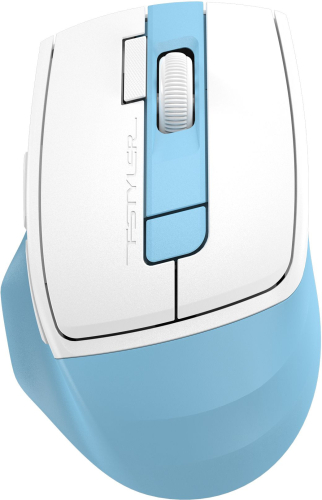 Мышь A4Tech Fstyler FG45CS Air голубой/ белый оптическая (2000dpi) silent беспроводная USB для ноутбука (7but) (FG45CS AIR USB (LCY BLUE))