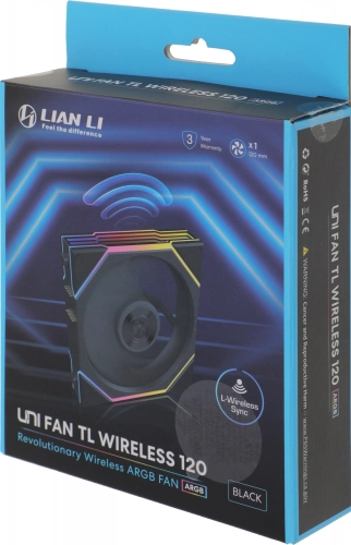 Вентилятор для корпуса Lian-Li Uni Fan TL Wireless 120 ARGB 120х124x28 черный 4-pin 33дБ (G99.12TL1W1B.R0) Ret фото 8