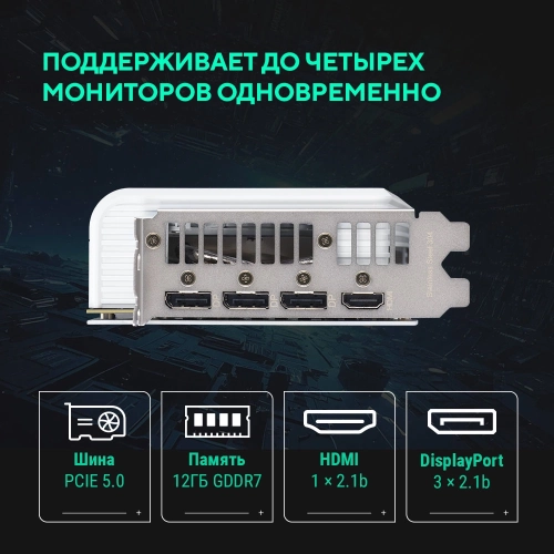Видеокарта ASUS PRIME-RTX5070-O12G-WHITE//RTX5070 HDMI*1 DP*3 12G D7; 90YV0M19-M0NA00 фото 18