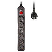 Сетевой фильтр Buro 600SH-3-B 3м (6 розеток) черный (коробка)