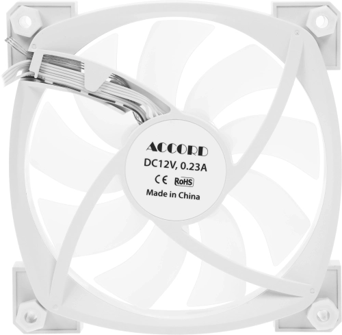 Вентилятор для корпуса Accord ACC-U12 ARGB 120х120x25 белый 4-pin 18.3дБ (ACC-U12 ARGB WHITE) brown box фото 3
