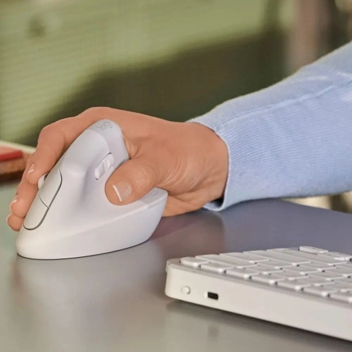 Мышь Logitech Lift белый/ белый/ серый оптическая (4000dpi) беспроводная USB (6but) (910-006486) фото 4