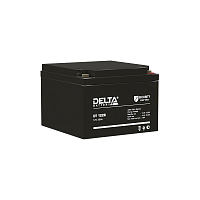 Батарея DELTA серия DT, DT 1226, напряжение 12В, емкость 26Ач (разряд 20 часов), макс. ток разряда (5 сек.) 390А, макс. ток заряда 7.8А, свинцово-кислотная типа AGM, клеммы под гайку и болт M6, ДxШxВ