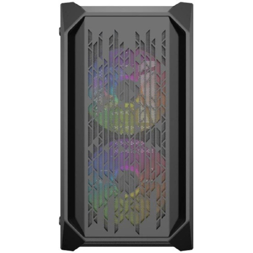 Powercase Alisio Micro X3B, Tempered Glass, 1х 120mm +2x 140mm 5-color fan, чёрный, mATX (CAMIB-L3) фото 3
