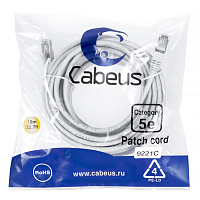 Cabeus PC-FTP-RJ45-Cat.5e-10m-LSZH Патч-корд F/ UTP,категория 5е, 2xRJ45/ 8p8c, экранированный, серый, LSZH, 10м