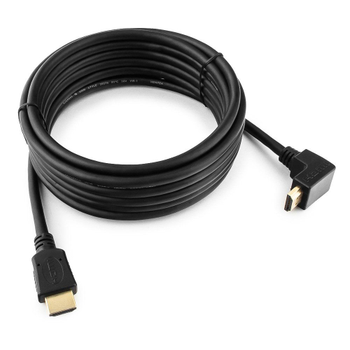 Кабель HDMI Gembird, 4.5м, v1.4, 19M/ 19M, угл. раз.,черный, позол.раз., экран, пакет [CC-HDMI490-15]