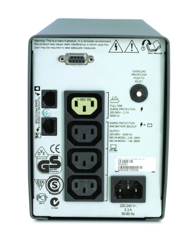 ИБП APC Smart-UPS 420VA/ 260W, 230V, Line-Interactive, Data line protect, HS batt. (SC420I) фото 4