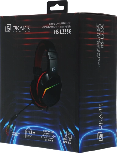 Наушники с микрофоном Оклик HS-L335G черный 2.2м мониторные USB оголовье (1972582) фото 18