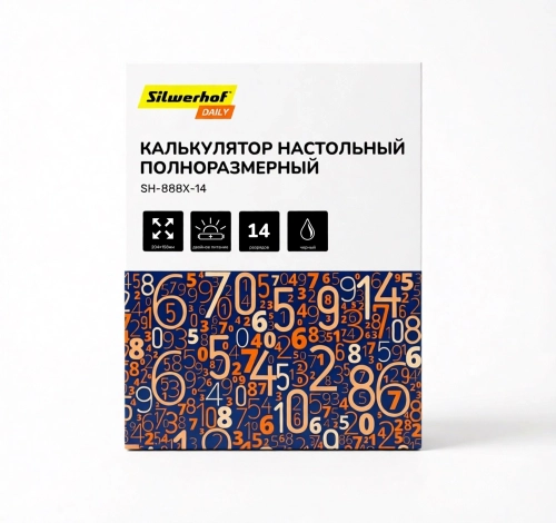 Калькулятор настольный Silwerhof Daily SH-888X-14 черный 14-разр. (2083439) (2083439#MLN)