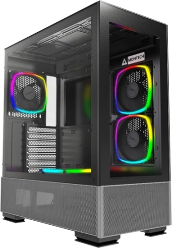 Корпус Montech Sky Two черный без БП ATX 3x140mm 2xUSB3.0 audio bott PSU (SKY TWO BL)