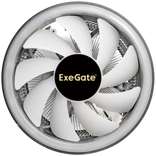 Exegate EX286157RUS Кулер ExeGate Dark Magic EE126R-PWM.RGB (Al black coating, 775/ 1150/ 1151/ 1155/ 1156/ 1200/ 1700/ A­M2/ AM2+/ AM3/ AM3+/ AM4/ FM1/ FM2/ 754/ 939/ 940 TDP 95W,Fan 120mm, PWM, 900-2000RPM,Hydro be фото 3
