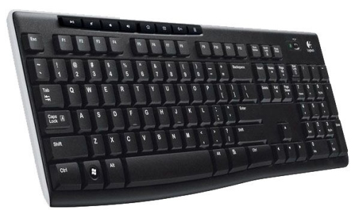 Клавиатура беспроводная Logitech K270, латиница, приемник Unifying, 2 батарейки AAA (920-003058)