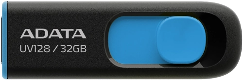 Флеш накопитель 32GB A-DATA UV128, USB 3.0, черный/синий (AUV128-32G-RBE)
