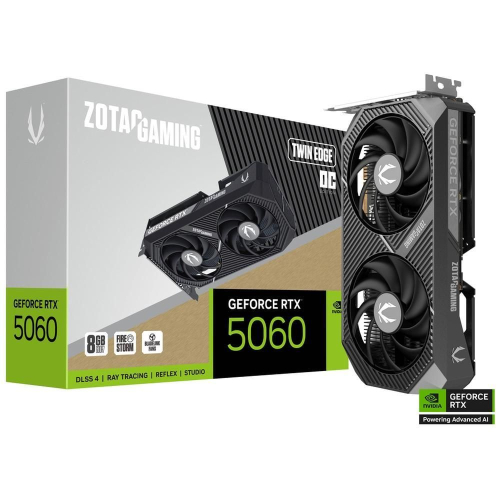 Видеокарта Zotac RTX5060 TWIN EDGE OC 8GB GDDR7 128bit 3xDP HDMI 2FAN MEDIUM PACK (ZT-B50600H-10M)