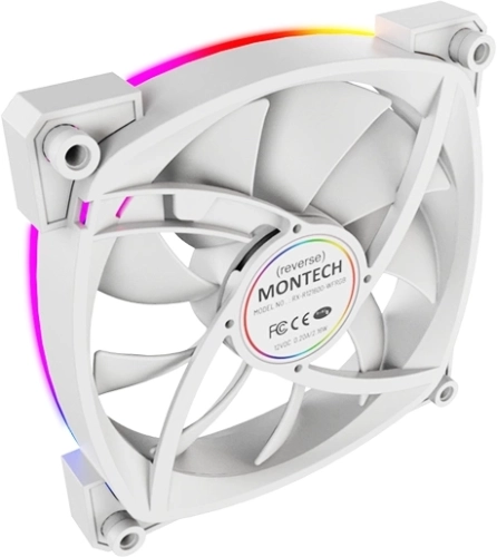 Вентилятор для корпуса Montech RX120 Reverse ARGB 120х120x25 белый 4-pin 27дБ (RX120 PWM WHITE) Ret фото 3