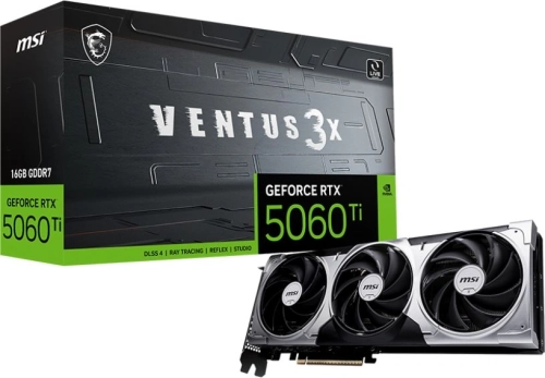 Видеокарта MSI PCI-E 5.0 RTX 5060 TI 16G VENTUS 3X NVIDIA GeForce RTX 5060TI 16Gb 128bit GDDR7 2572/28000 HDMIx1 DPx3 HDCP Ret фото 5