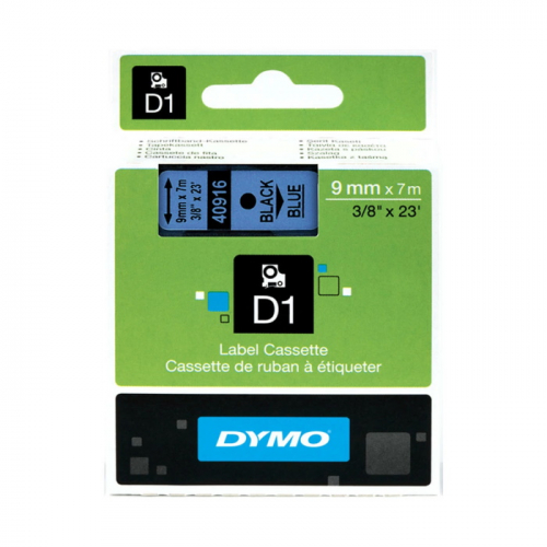 Картридж ленточный Dymo D1 S0720710 9 мм x 7 м, черный шрифт/голубой фон для Dymo фото 2