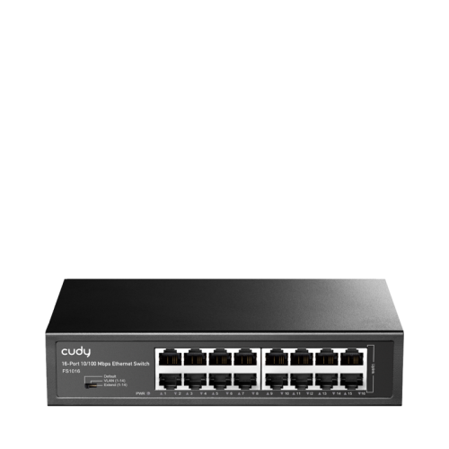 Коммутатор/ 16-Port 10/100 Mbps Switch, 16 10/100 Mbps RJ45 Ports, Switch/VLAN/Extend working mode DIP switch, Rack-mountable Steel Case, Power Saving, Plug & Play, Rack-Mount kits included (FS1016)