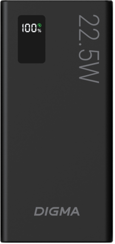 Мобильный аккумулятор Digma DGPF10A 10000mAh QC3.0/ PD3.0 22.5W 5A 2xUSB-A/ USB-C черный (DGPF10A22PBK)