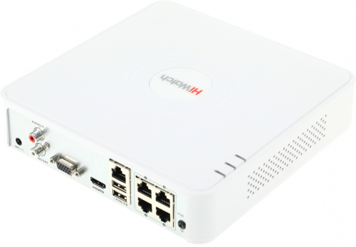 4-х канальный IP-регистратор c 4-мя PoE интерфейсами, Видеовход: 4 IP@4Мп; Аудиовход: 1 канал RCA; Видеовыход: 1 VGA и 1 HDMI до 1080Р (DS-N204P(C)) фото 2