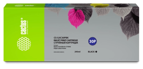Картридж струйный Cactus CS-SJIC30PBK C33S020639 черный (295мл) для Epson ColorWorks TM-C7500G с чипом