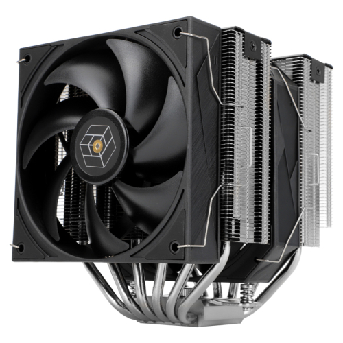 Кулер для процессора/ Thermalright Royal Pretor 130 (4-pin PWM, 158mm, Ni/Cu, 6x6mm, 1x120+1x130mm, 80.45CFM/81.88CFM, 29.4dBA/28.3dBA, 2150PM/1750RPM, S: 1200, 1700, 1851, 2011, 2066, 115X, AM4, AM5, silver, black) (RP130)