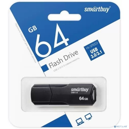 Smartbuy USB Drive 64GB CLUE Black (SB64GBCLU-K3) UFD 3.0/ 3.1