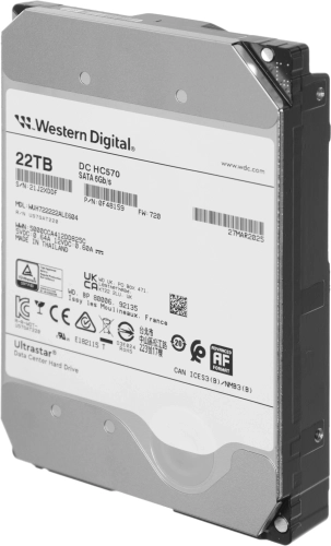 Жесткий диск WD SATA-III 22TB 0F48159 WUH722222ALE604 Server Ultrastar DC HC570 512E (7200rpm) 512Mb 3.5