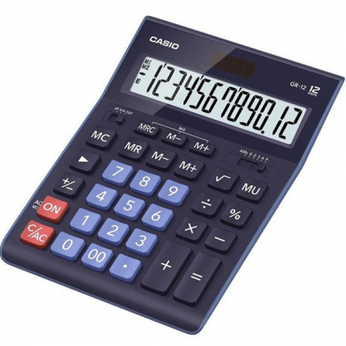 Калькулятор настольный Casio GR-12BU темно-синий 12-разр. (GR-12-BU-W-EP)