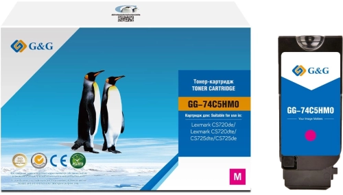 Картридж лазерный G&G GG-74C5HM0 74C5HM0 пурпурный (12000стр.) для Lexmark CS720de/ CS720dte/ CS725dte/ CS725de