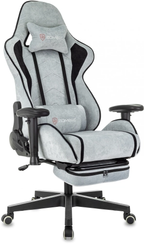Кресло игровое Zombie Drift/ F серо-голубой/ черный крестов. пластик подст.для ног (ZOMBIE DRIFT/F GBL)